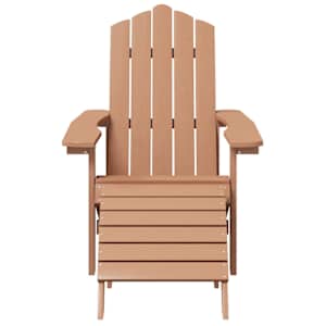 Zahradní křeslo Adirondack s podnožkou a stolkem HDPE hnědé - obrázek 4