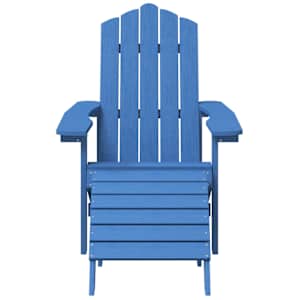 Zahradní křeslo Adirondack + podnožka/stolek HDPE akvamarínové - obrázek 4