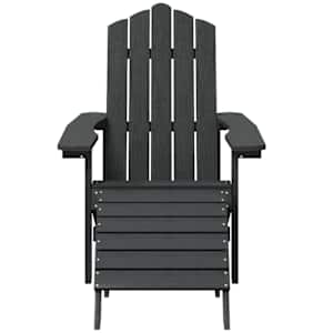 Zahradní křesla Adirondack + podnožka a stolek HDPE antracitová - obrázek 4