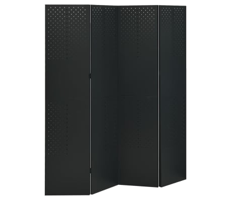 vidaXL Kamerschermen 2 st met 4 panelen 160x180 cm staal zwart