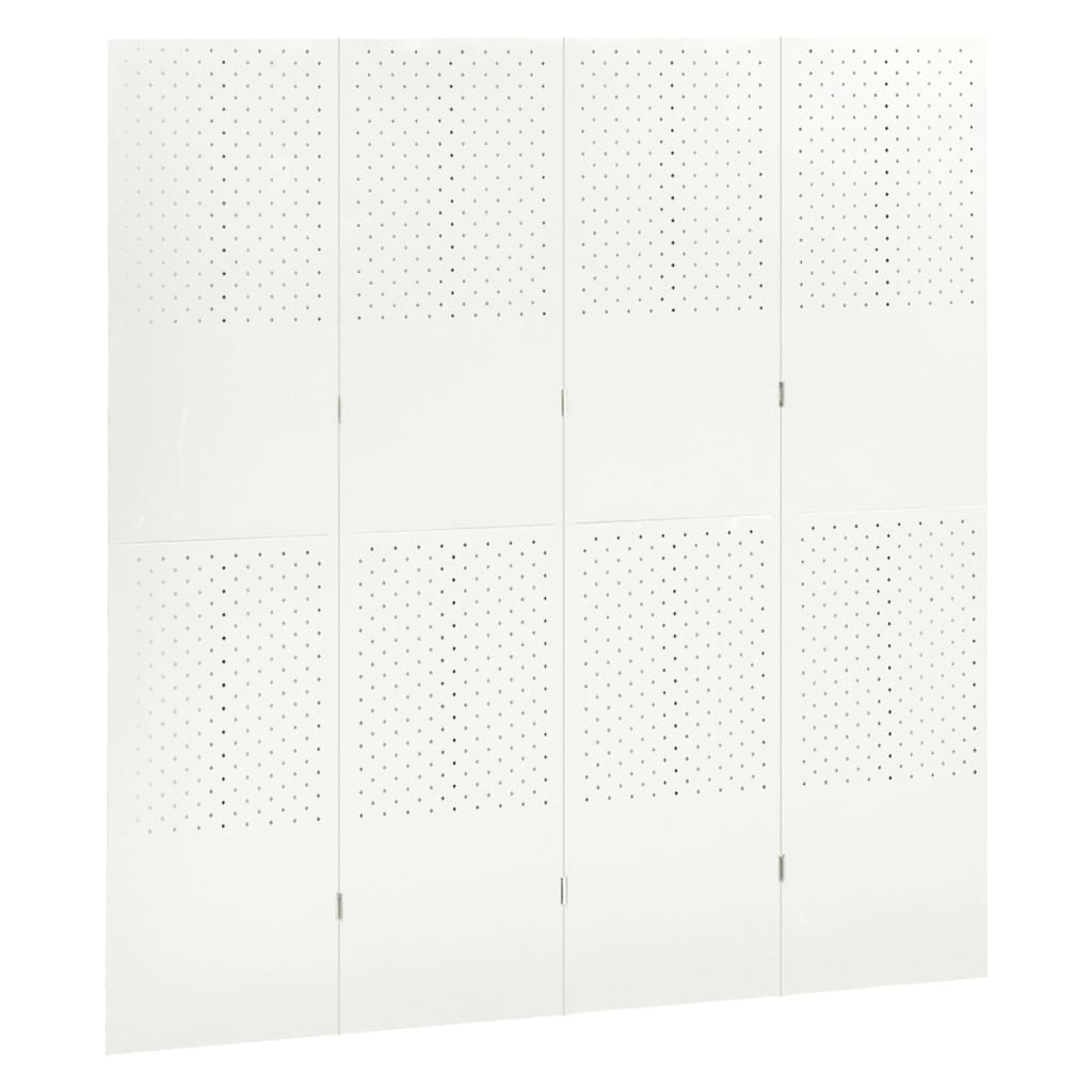 2 db fehér acél 4-paneles térelválasztó 160 x 180 cm 