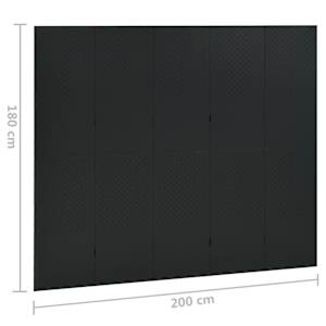 5dílné paravány 2 ks černé 200x180 cm ocel - obrázek 7