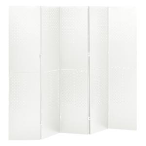 vidaXL Kamerschermen 2 st met 5 panelen 200x180 cm staal wit