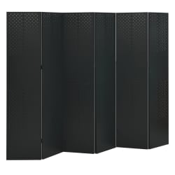 vidaXL 6-Panel Room Dividers 2 pcs Black 240x180 cm Steel
