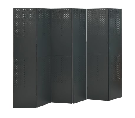 vidaXL Kamerschermen 2 st met 6 panelen 240x180 cm staal antraciet