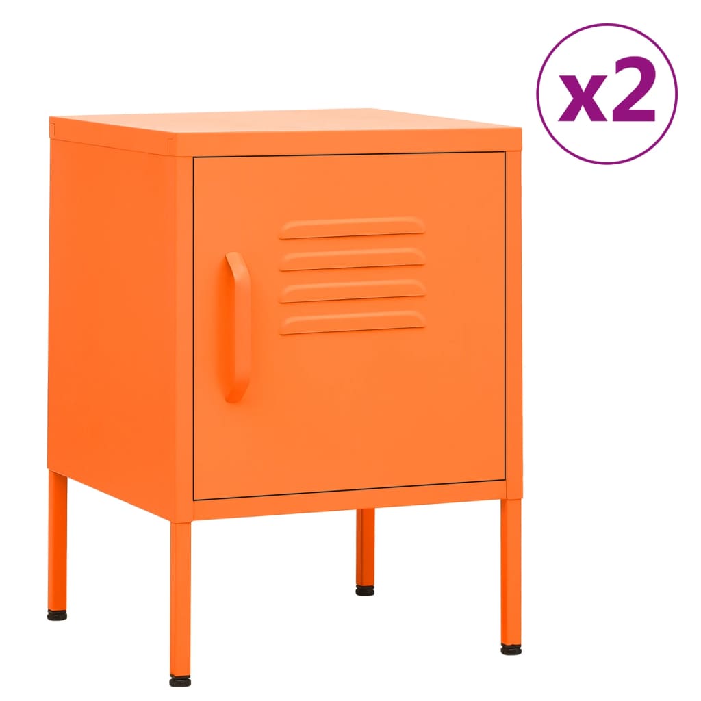 vidaXL natborde 2 stk. 35x35x51 cm stål orange