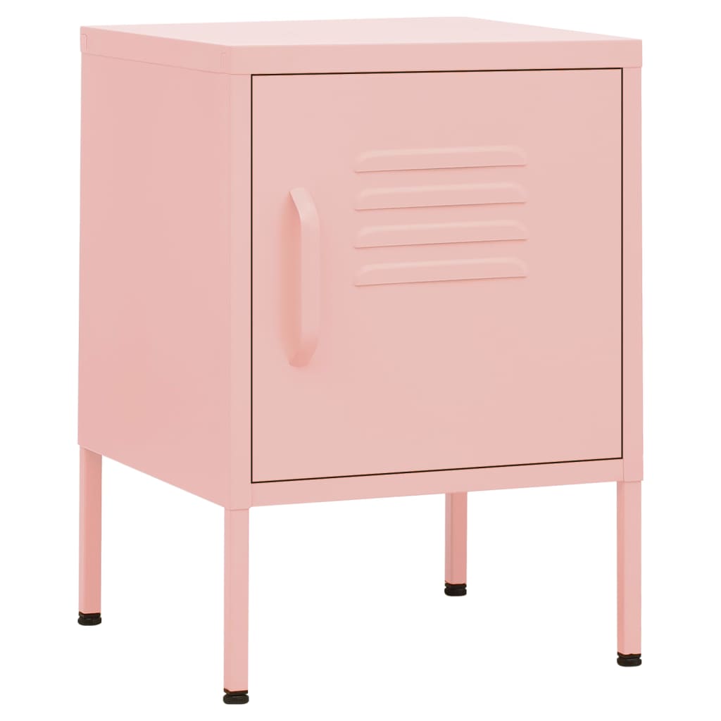vidaXL Nachtkastjes 2 st 35x35x51 cm staal roze afbeelding