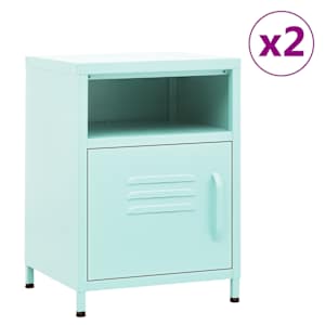 Nočne omarice 2 kosa mint zeleni 35x35x51 cm jeklo