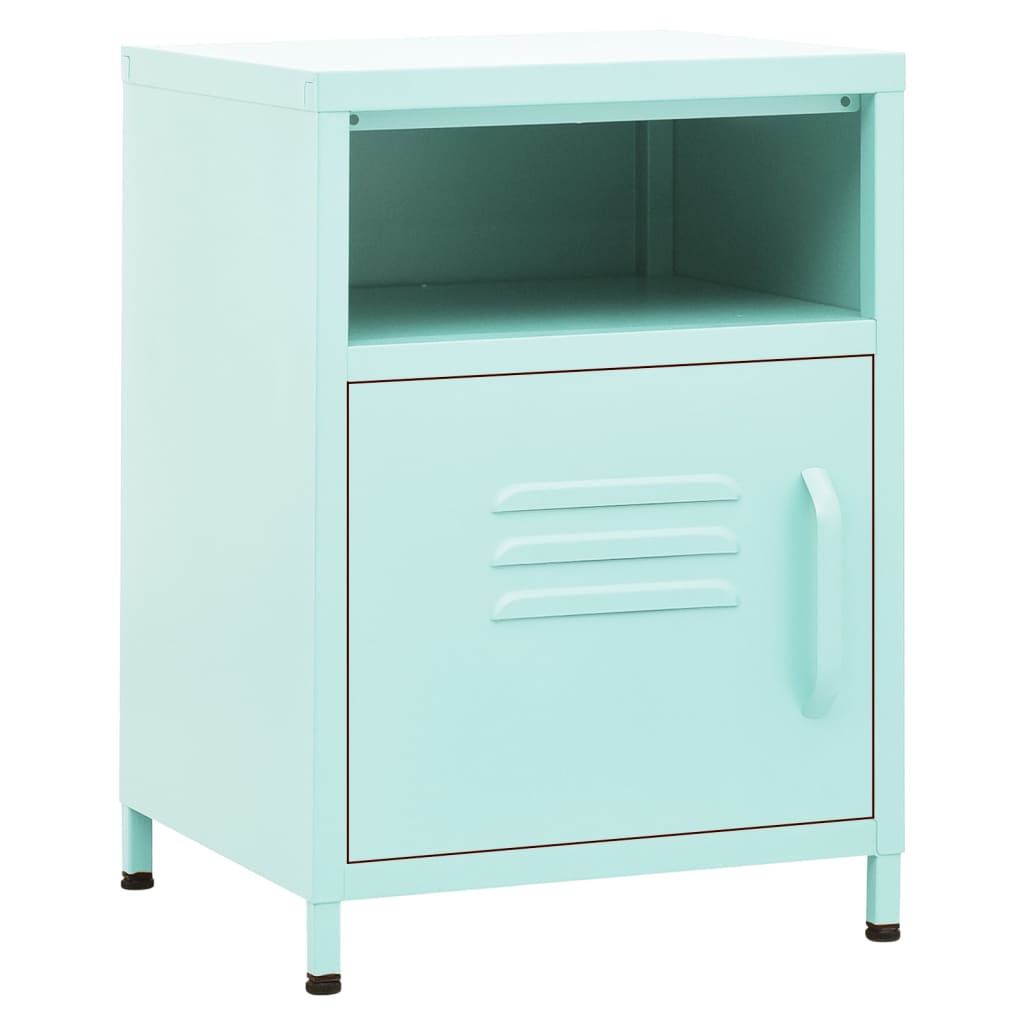 vidaXL Nachtkastjes 2 st 35x35x51 cm staal mintkleurig afbeelding