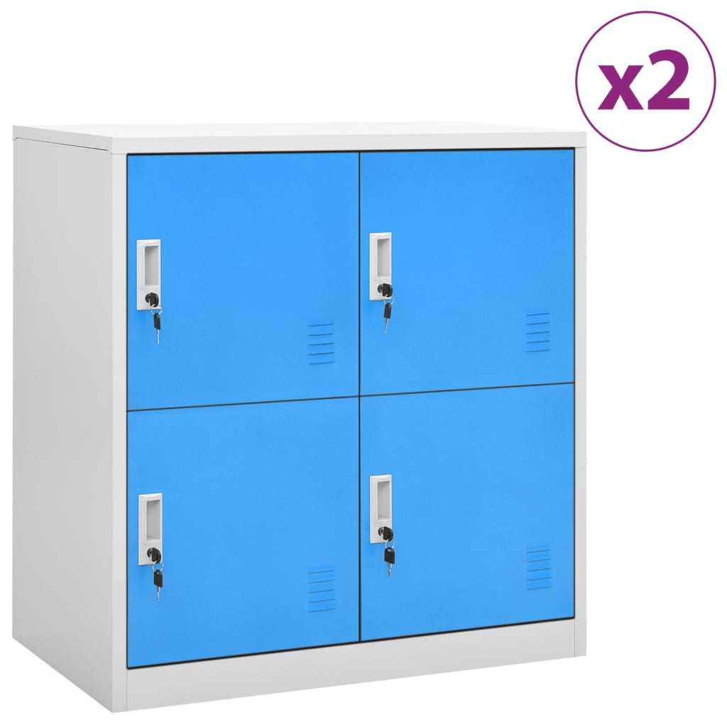 vidaXL Cacifos 2 pcs 90x45x92,5 cm aço cinzento-claro e azul