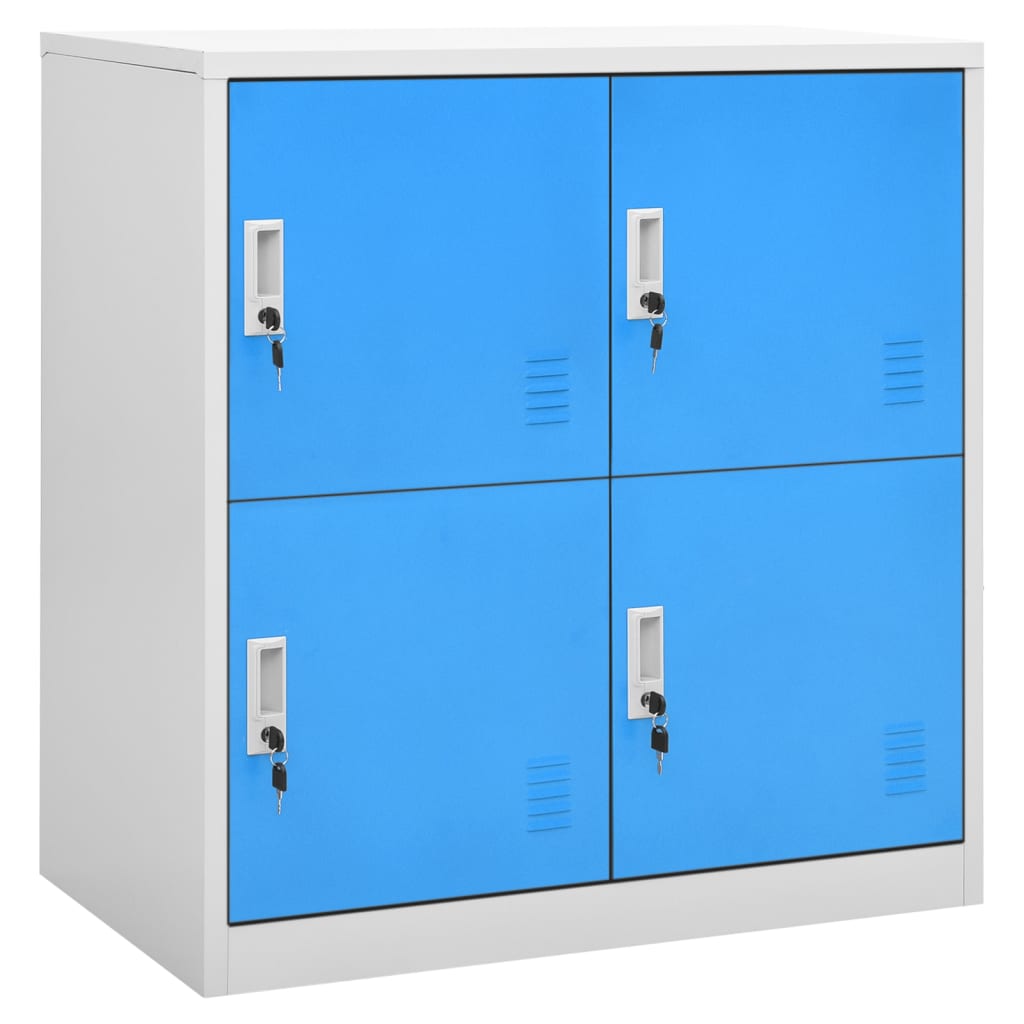 

vidaXL Lockerkasten 2 st 90x45x92,5 cm staal lichtgrijs en blauw