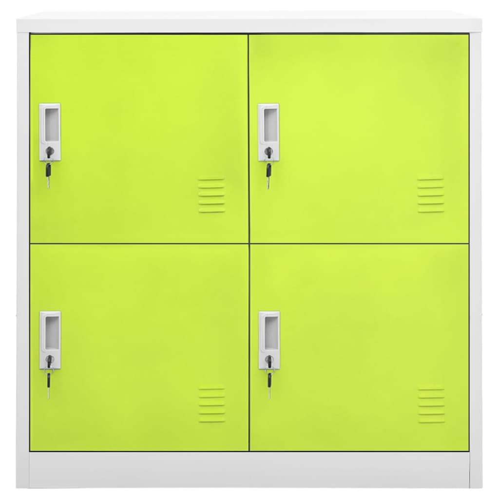 2 db világosszürke-zöld acél zárható szekrény 90x45x92,5 cm 