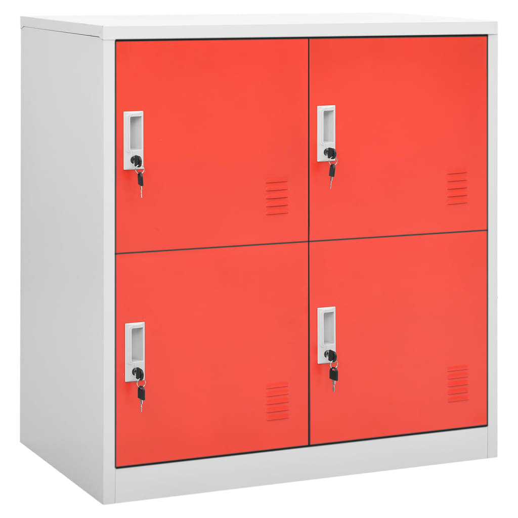 

vidaXL Lockerkasten 5 st 90x45x92,5 cm staal lichtgrijs en rood