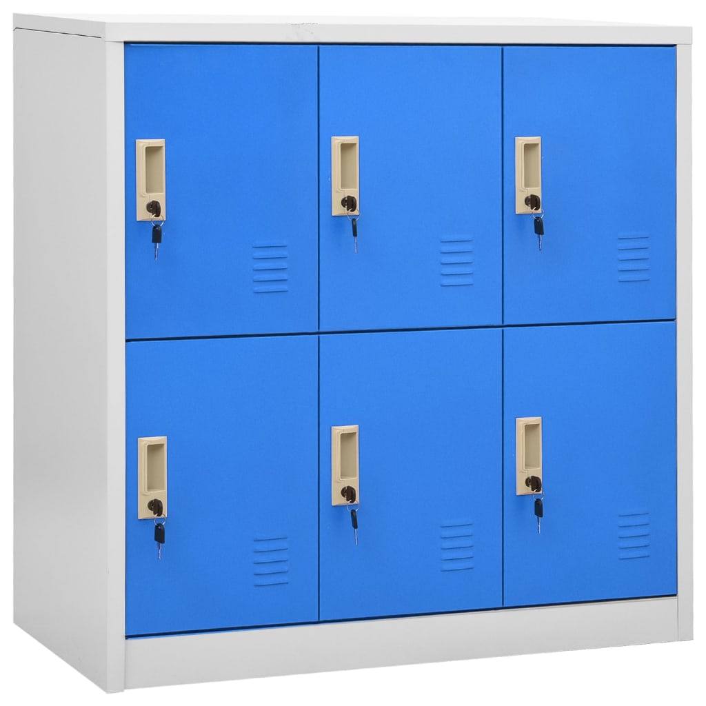

vidaXL Lockerkasten 2 st 90x45x92,5 cm staal lichtgrijs en blauw