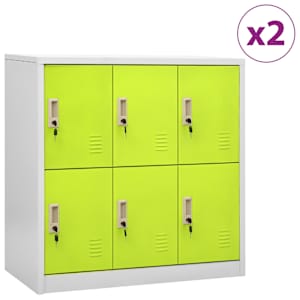 Omara s ključavnico 2 kosa siva in zelena 90x45x92,5 cm jeklo