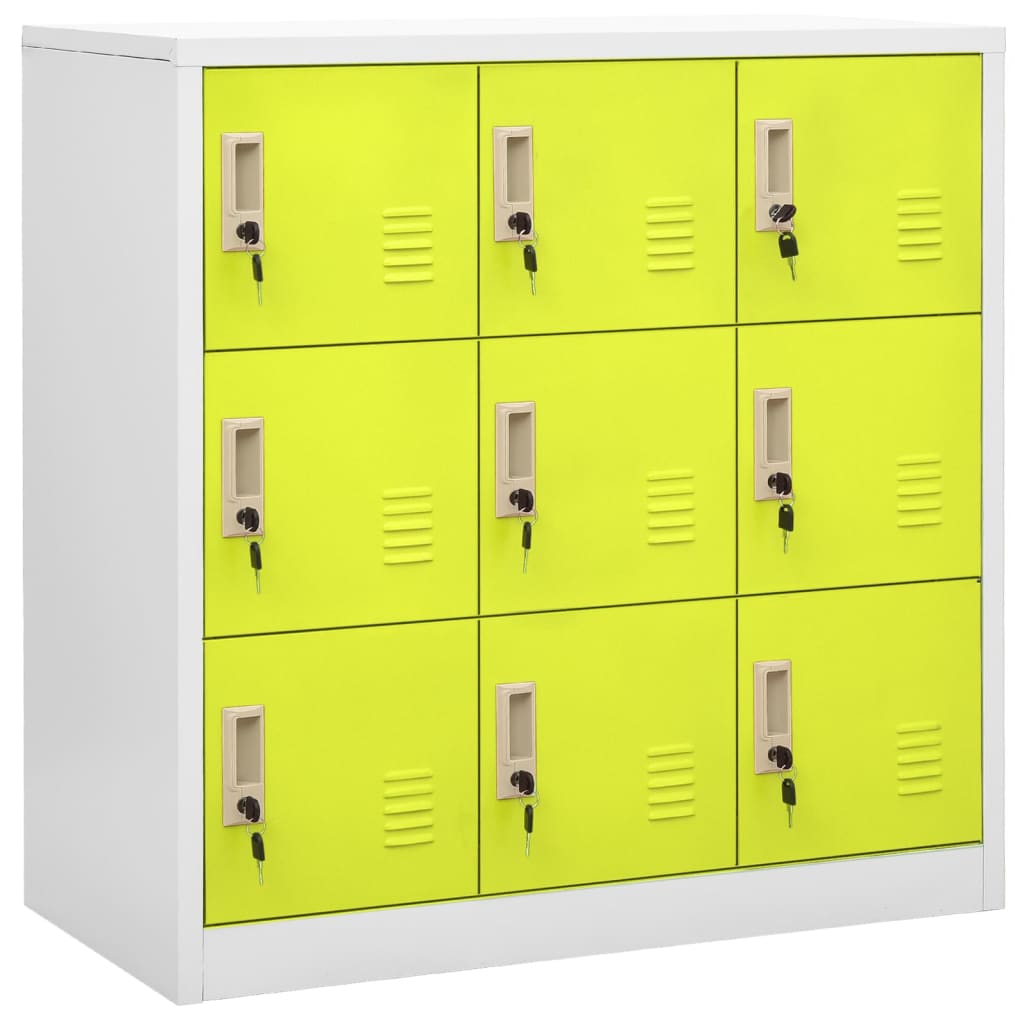 

vidaXL Lockerkasten 2 st 90x45x92,5 cm staal lichtgrijs en groen