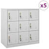 vidaXL lukustatavad hoiukapid 5 tk, helehall, 90x45x92.5 cm, teras