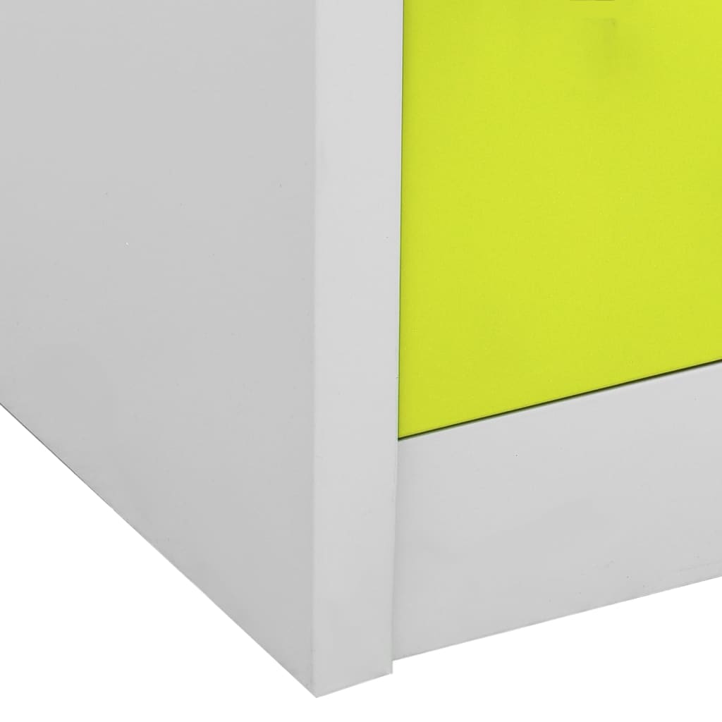 5 db világosszürke-zöld acél zárható szekrény 90 x 45 x 92,5 cm 