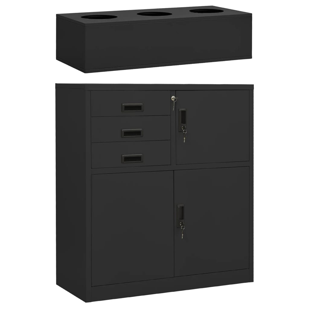 vidaXL Dulap pentru birou/jardinieră, antracit, 90x40x125 cm, oțel 90x40x125