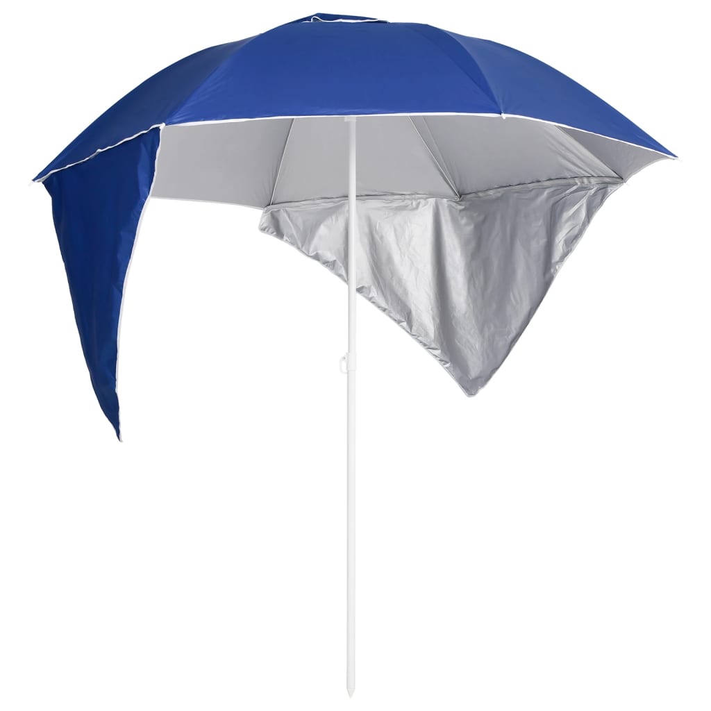 vidaXL Strandschirm mit Seitenteilen Blau 215 cm