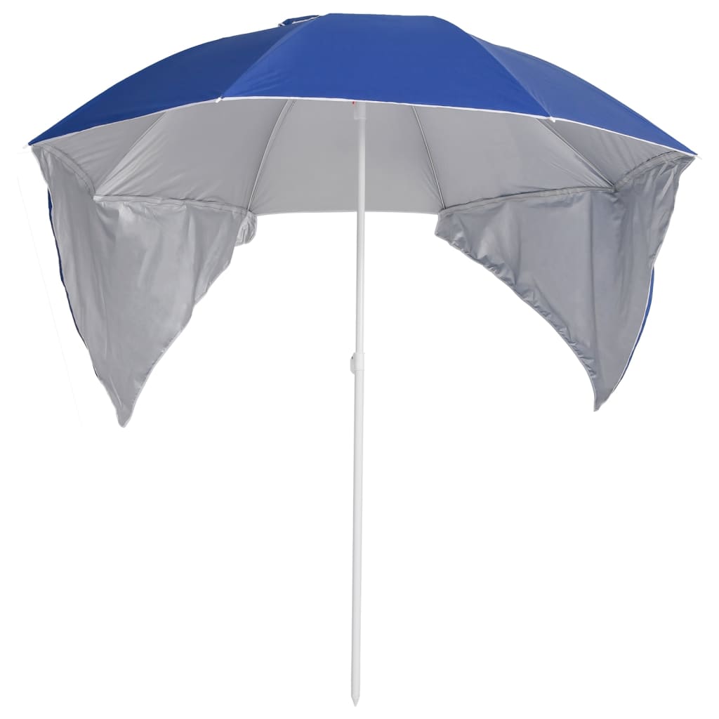 vidaXL Strandparasol met zijwanden 215 cm blauw afbeelding