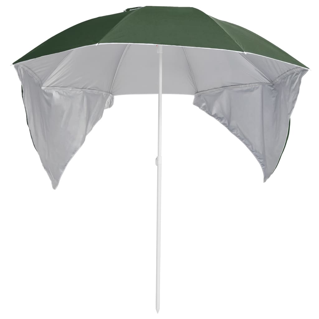 vidaXL Strandparasol met zijwanden 215 cm groen afbeelding