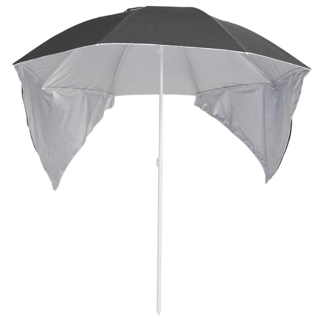 vidaXL Strandparasol met zijwanden 215 cm antracietkleurig afbeelding