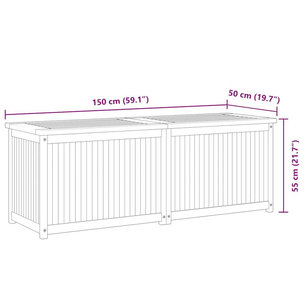 Patio Storage Box Deck Box Garden Outdoor Cabinet Chest Solid Wood Teak vidaXL - Picture 39 of 69