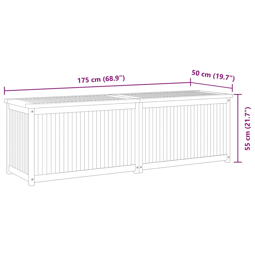 Patio Storage Box Deck Box Garden Outdoor Cabinet Chest Solid Wood Teak vidaXL - Picture 50 of 69