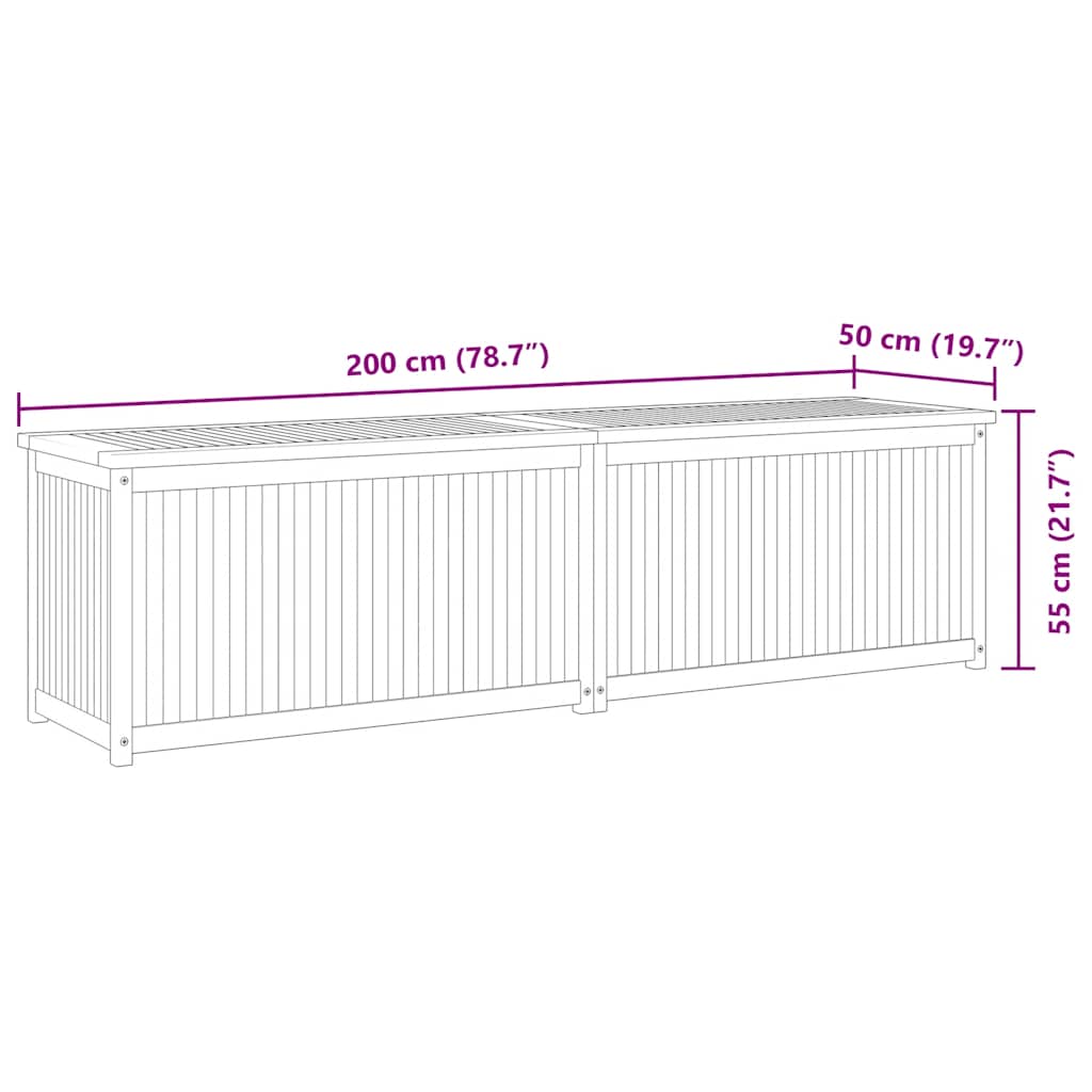 Patio Storage Box Deck Box Garden Outdoor Cabinet Chest Solid Wood Teak vidaXL - Picture 61 of 69