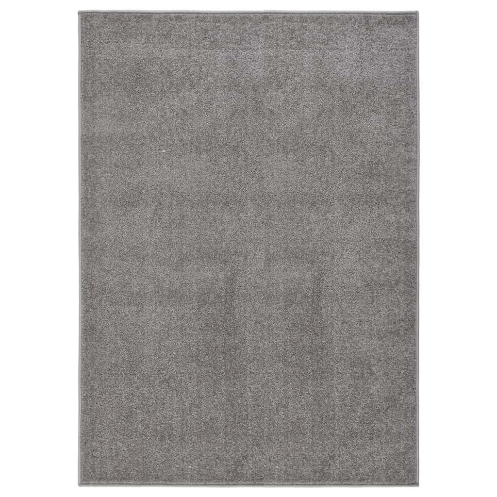vidaXL gulvtæppe 140x200 cm kort luv grå