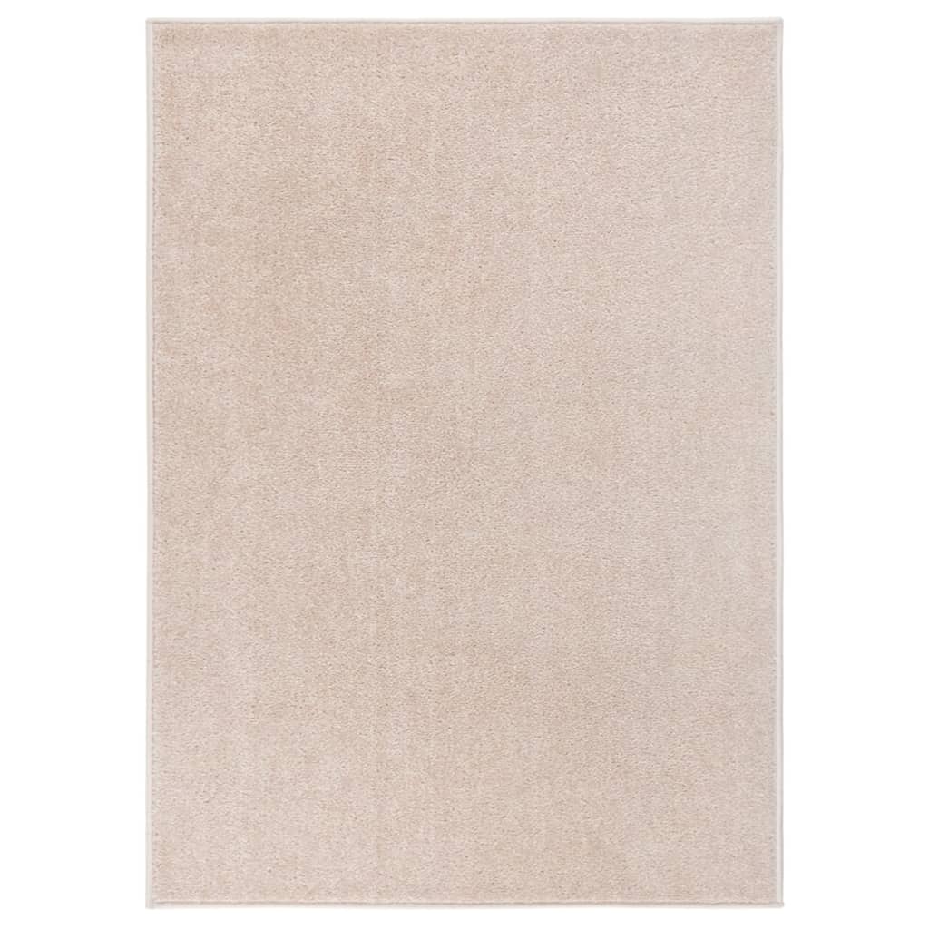 Teppich Kurzflor 140×200 cm Dunkelbeige