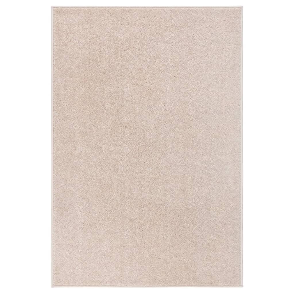 vidaXL gulvtæppe 160x230 cm kort luv mørk beige