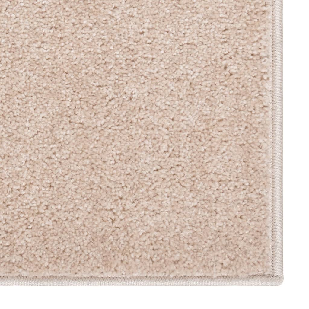 vidaXL Vloerkleed kortpolig 160x230 cm donkerbeige afbeelding