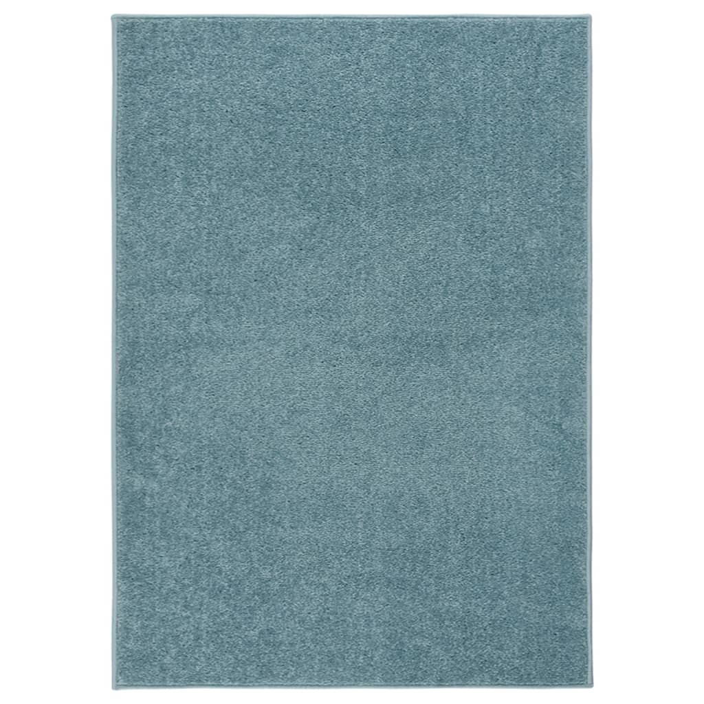 vidaXL Tapis à poils courts 120x170 cm Bleu