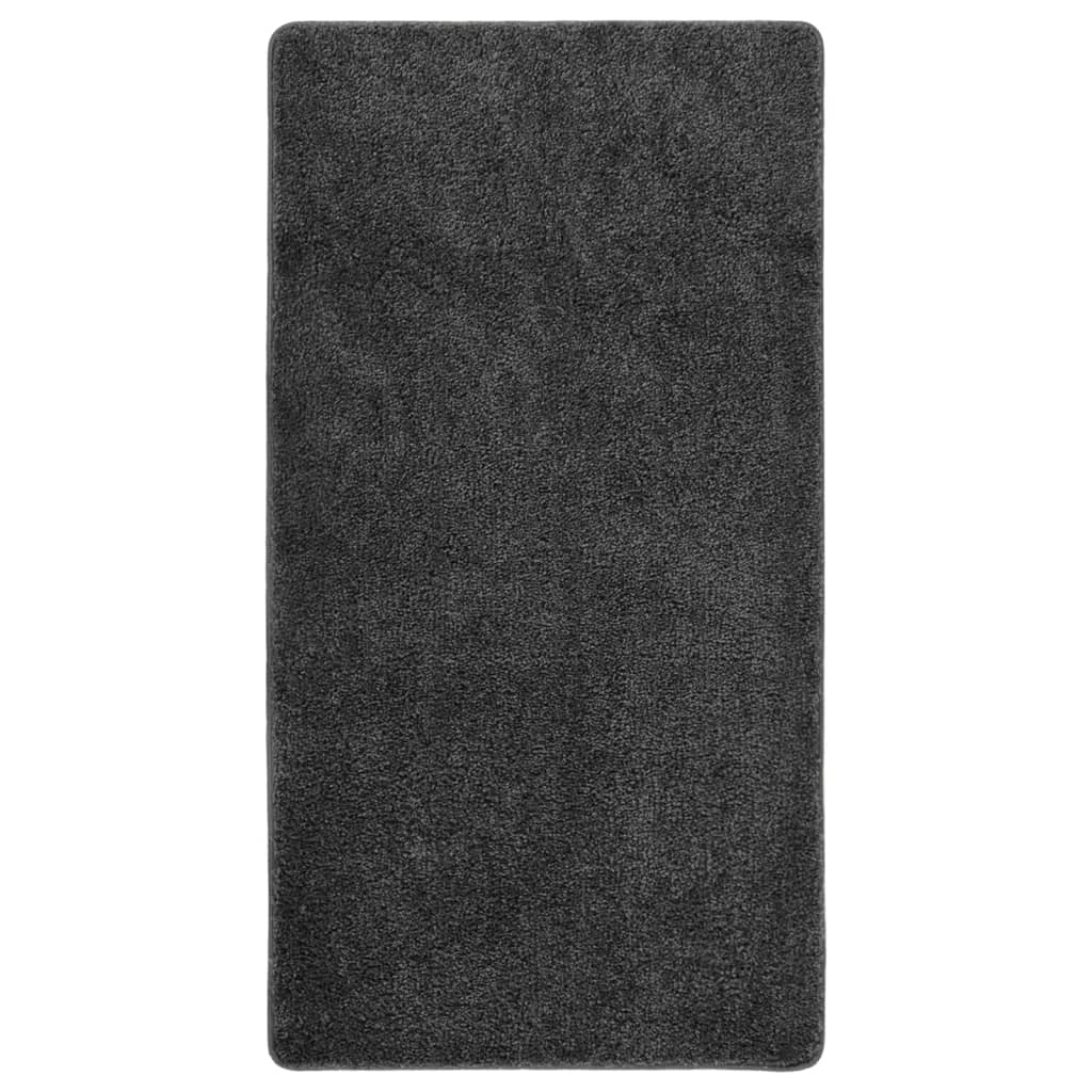 vidaXL shaggy gulvtæppe 80x150 cm skridsikker mørkegrå