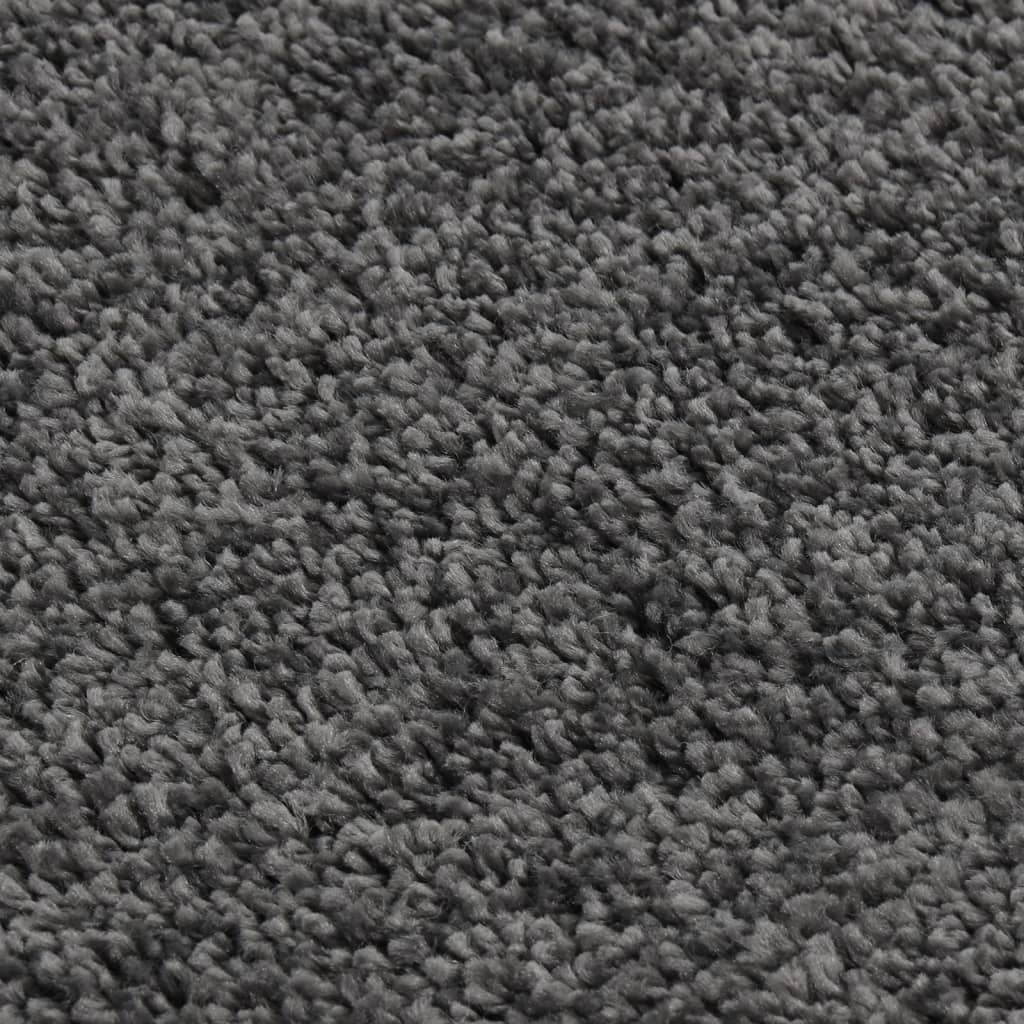Sötétszürke csúszásmentes bozontos szőnyeg 80 x 150 cm 