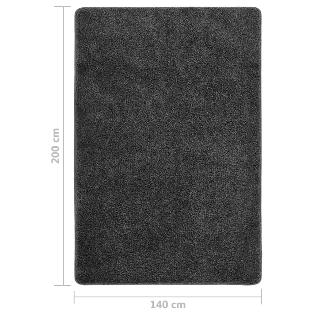 Sötétszürke csúszásmentes bozontos szőnyeg 140 x 200 cm 