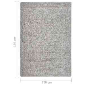 Koberec s dlouhým vlasem světle šedý 120 x 170 cm protiskluzový - obrázek 5