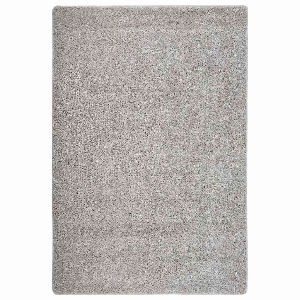 vidaXL Chlpatý koberec bledosivý 140x200 cm protišmykový