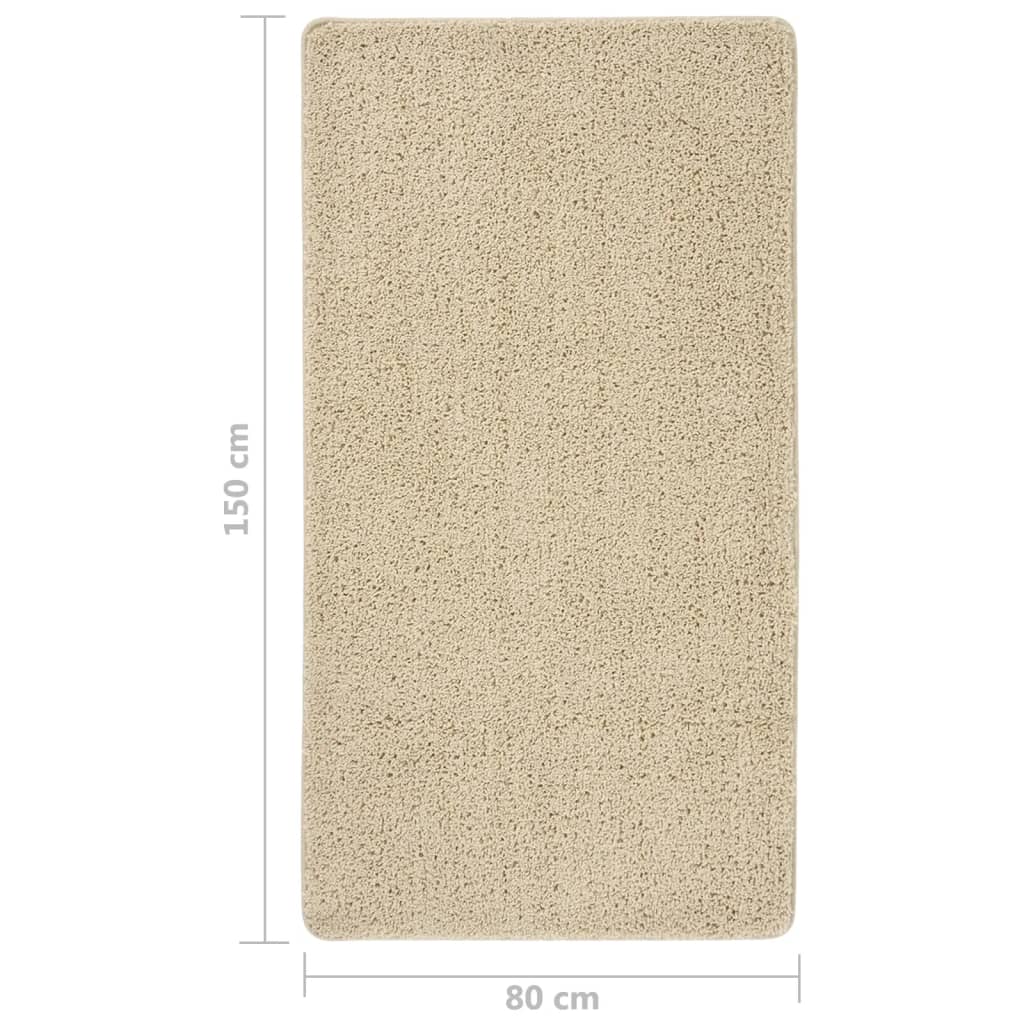 Krémszínű csúszásmentes bozontos szőnyeg 80 x 150 cm 