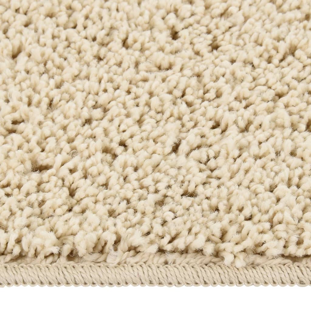 

vidaXL Vloerkleed shaggy anti-slip 140x200 cm crèmekleurig