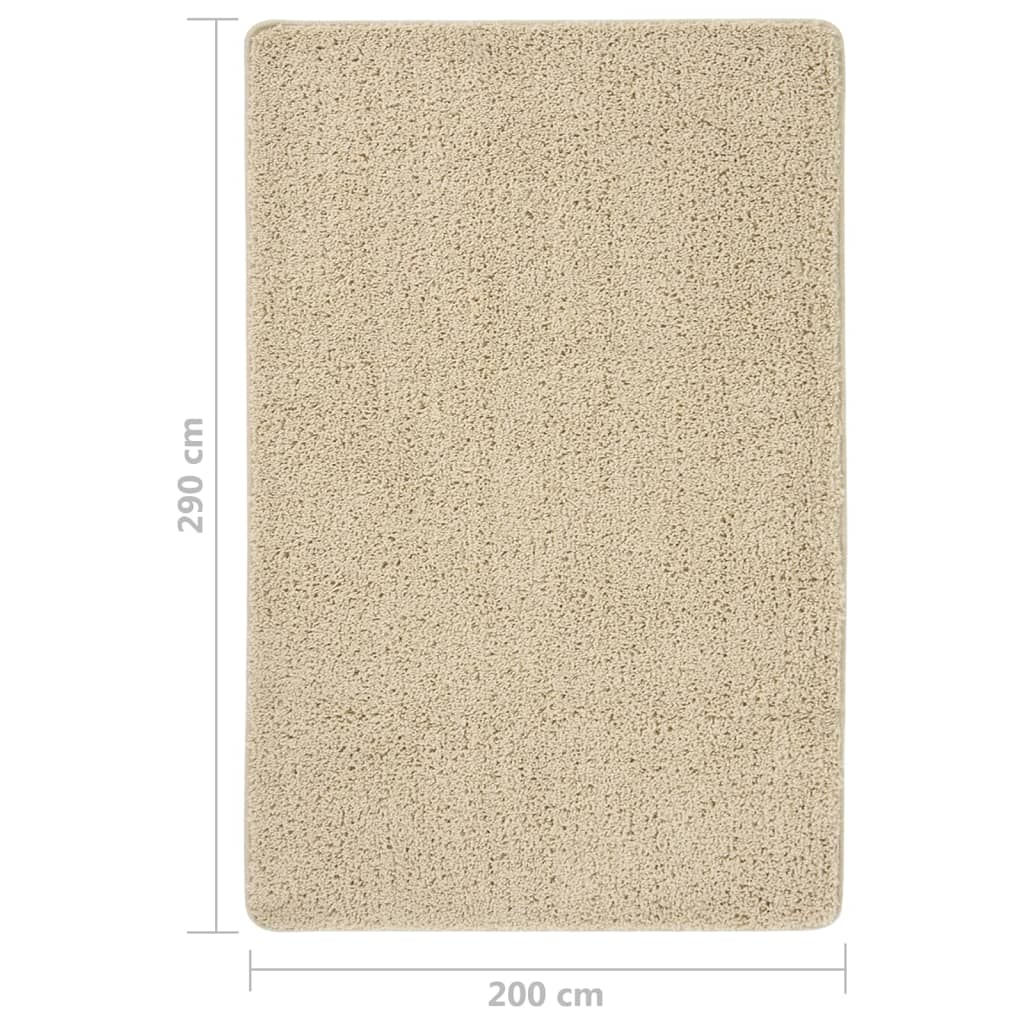Krémszínű csúszásmentes bozontos szőnyeg 200 x 290 cm 