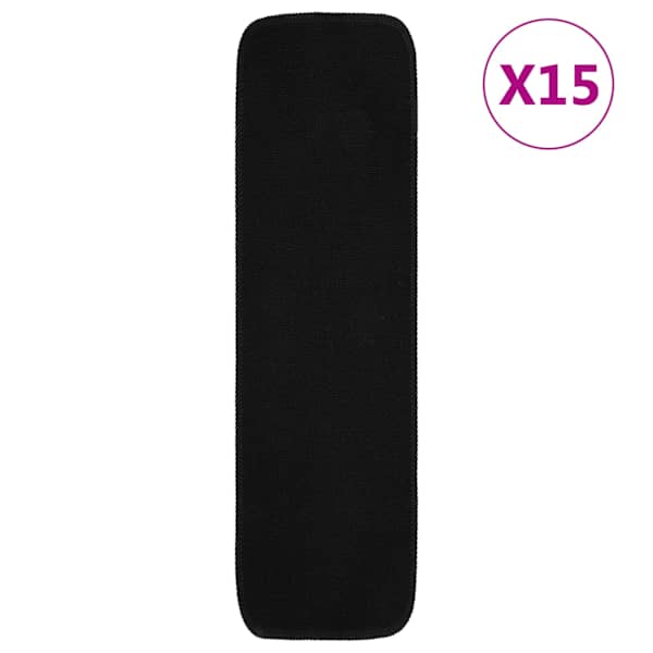 vidaXL libisemisvastased trepimatid 15 tk 75x20 cm must ristk&uuml;lik