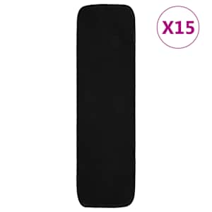 Protiskluzové nášlapy na schody 15 ks 75x20cm černé obdélníkové - obrázek 1