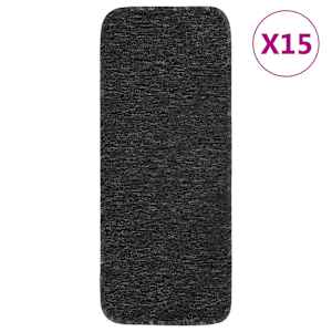 Preproge za stopnice 15 kosov 60x25 cm antracitne nedrseče