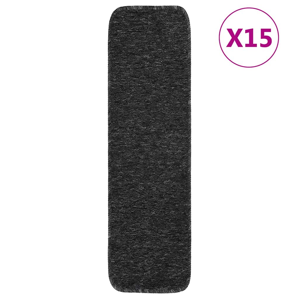 vidaXL Protiskluzové nášlapy na schody 15ks 75x20cm uhlové obdélníkové