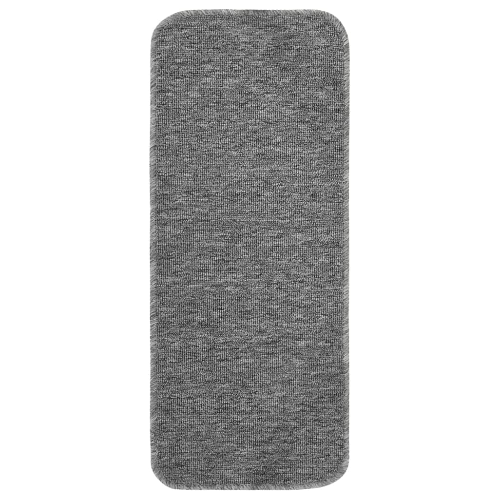 vidaXL Protišmykové nášľapy na schody 15 ks, 60x25 cm, sivé, obdĺžnik