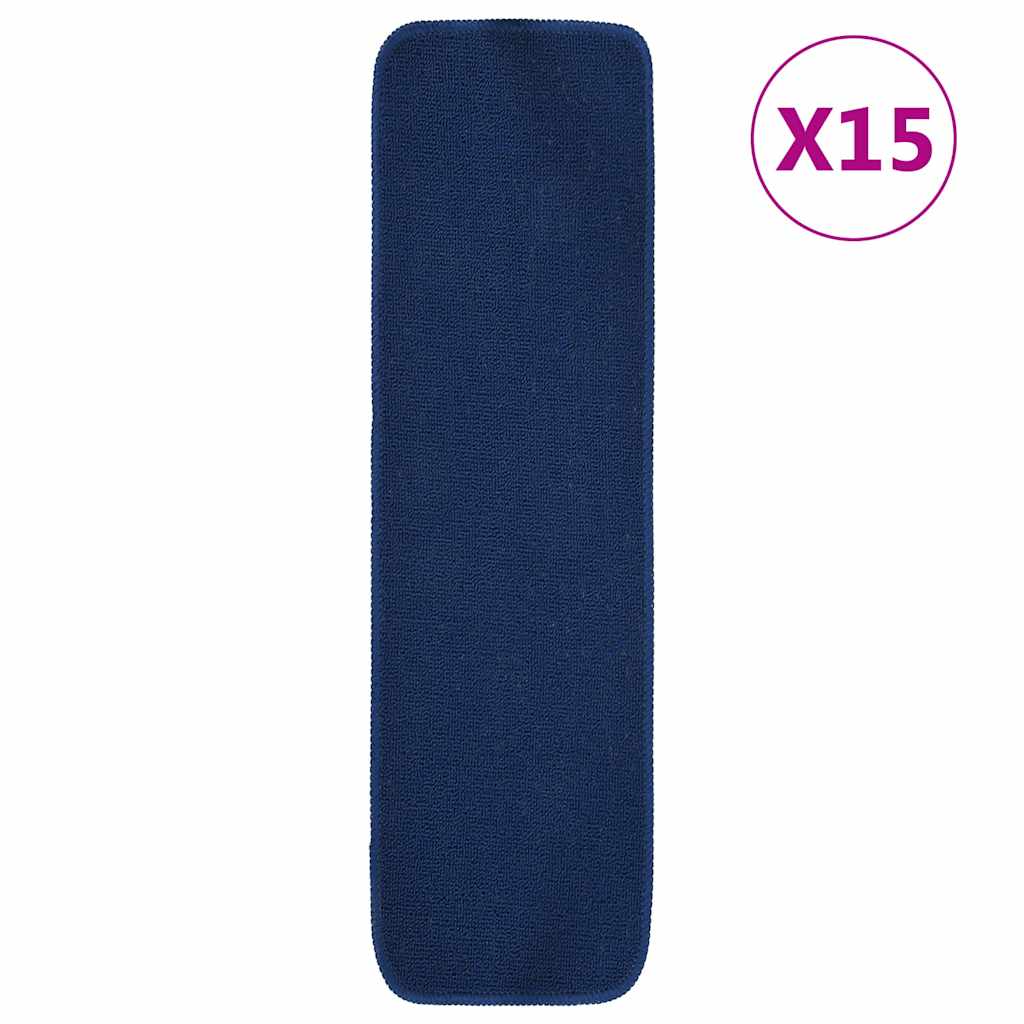 vidaXL Nášlapy na schody 15 ks 75x20 cm námořnická modř protiskluzové