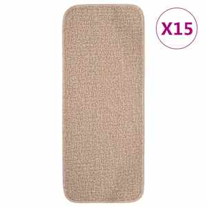 vidaXL libisemisvastased trepimatid 15 tk 60x25 cm beež ristk&uuml;lik